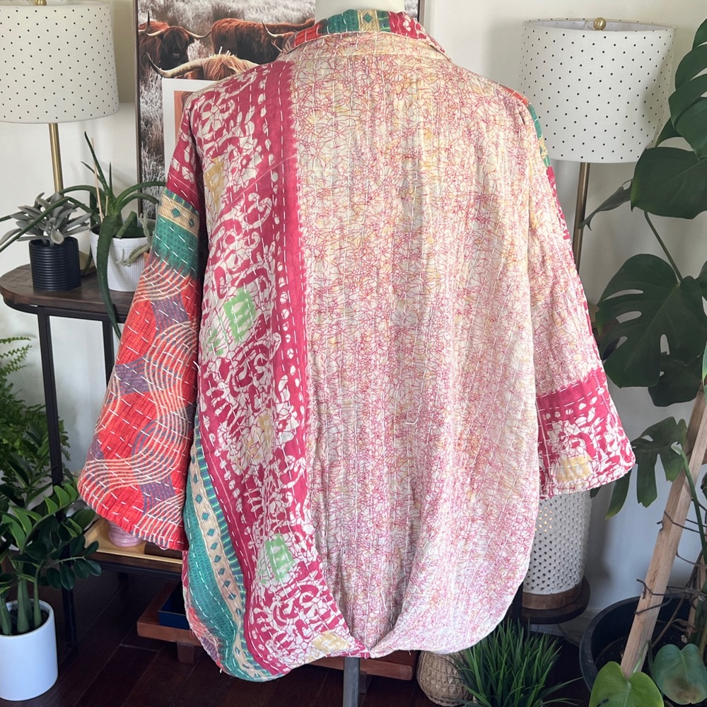 Kantha Sobo Threads Colorful Patchwork Reversible… - image 6